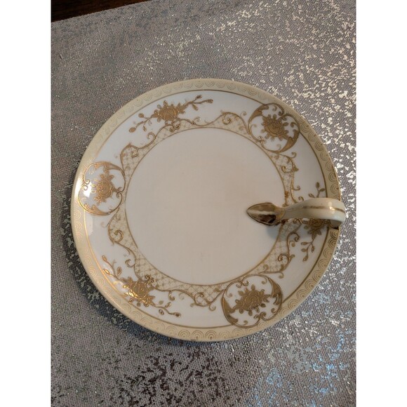 Noritake M Vtg Bone China Lemon Handled Plate Server Flowers Gold Trim Grandma - Picture 3 of 10